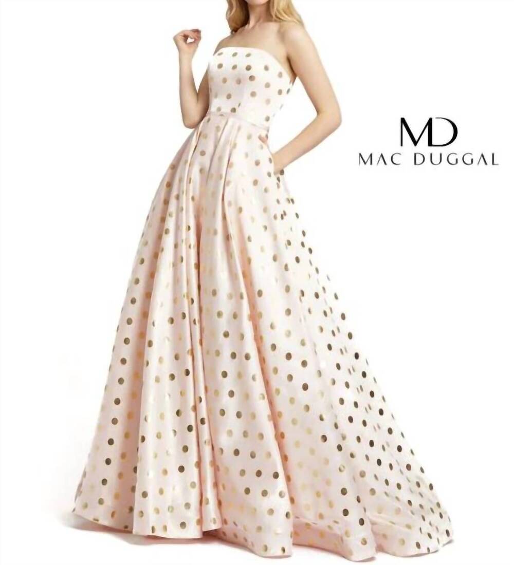 NEW MAC DUGGAL long party gown in light pink